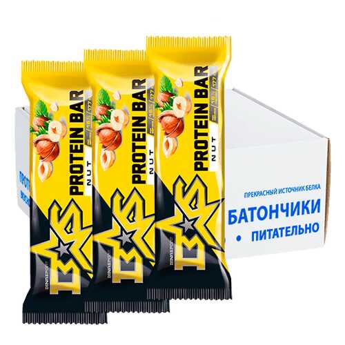 Батончик Binasport Protein Bar 50 г, 24 шт., орех в Триал-Спорт