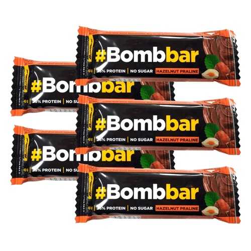 Батончик Bombbar Protein Bar In Chocolate 5 40 г, 5 шт., фундучное пралине в Триал-Спорт