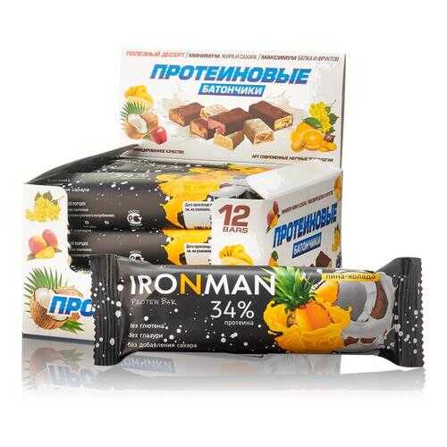 Батончик Ironman 32 Protein Bar 12 50 г, 12 шт., пина-колада в Триал-Спорт