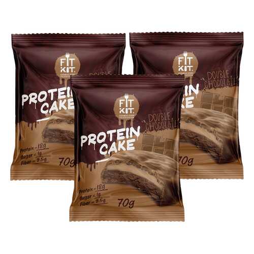 Печенье Fit Kit Protein Cake 3 70 г, 3 шт., двойной шоколад в Триал-Спорт