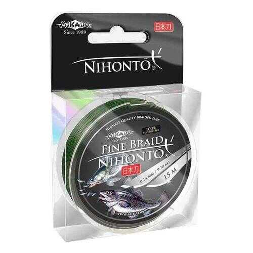 Шнур плетеный Mikado Nihonto Fine Braid 0,06 мм, 15 м, 3,25 кг green в Триал-Спорт